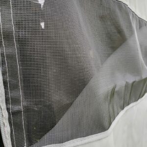 A close up of the mesh fabric on a tent