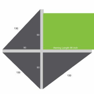 A diagram of the size and length of an area.