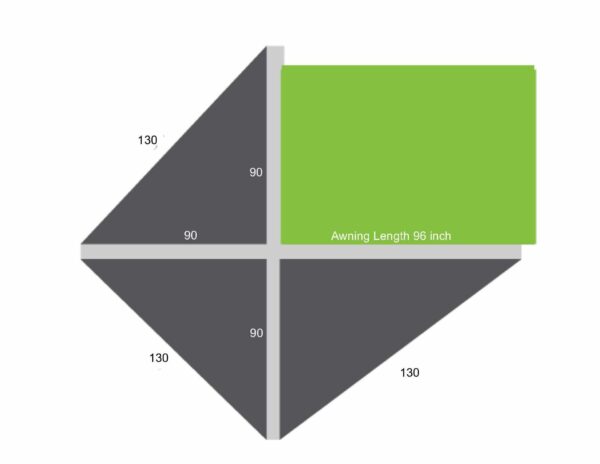 A diagram of the size and length of an area.