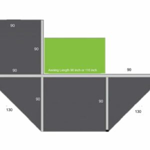 A diagram of the size and length of a building.