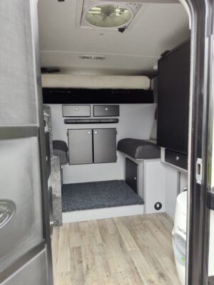 A view of the inside of a trailer.