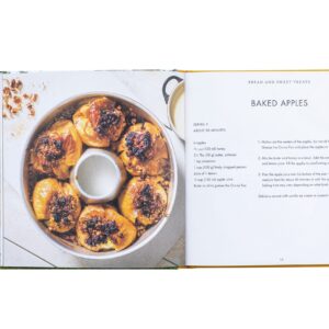 A Color Cookbook with a recipe for baked potatoes.