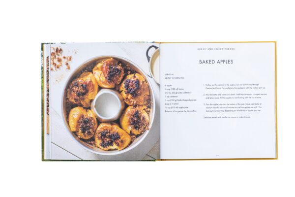 A Color Cookbook with a recipe for baked potatoes.