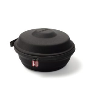 A black round EVA Case with a zipper.