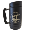 Black travel mug with BT USA logo.