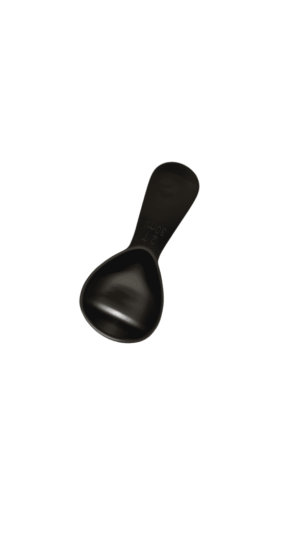 Black plastic measuring spoon.