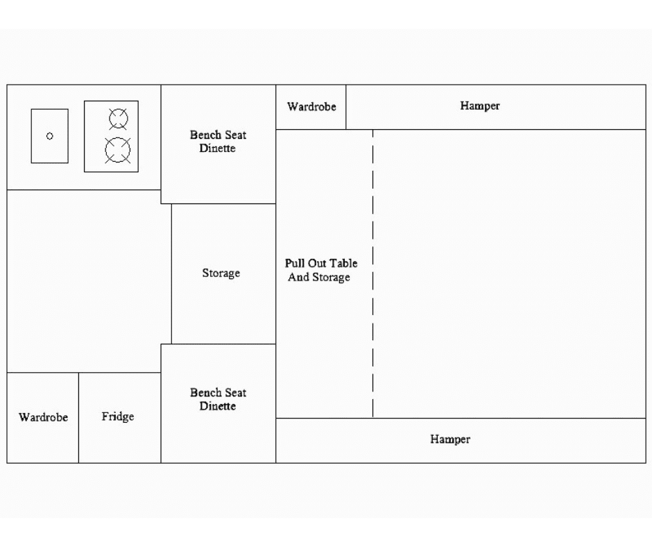 A floor plan of a house with many items.